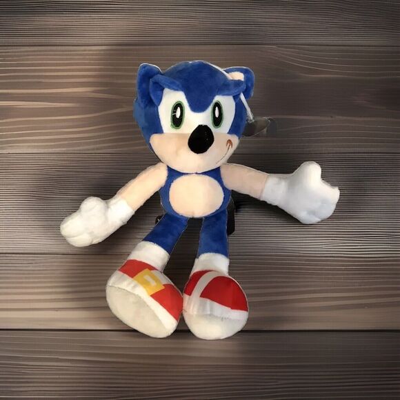 Sonic The Hedgehog Plush Toy Blue Stuffed Animal SEGA Video Game Suction Hanger - Picture 1 of 6